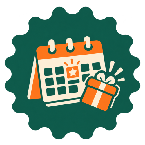 Illustration of a calendar for monthly surprise rewards
